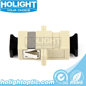 SC to SC Simplex Multimode Fiber Optic Adapter with Flange