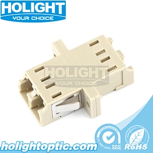 LC/PC to LC/PC Simplex Multimode Fiber Optic Adapter with Flange
