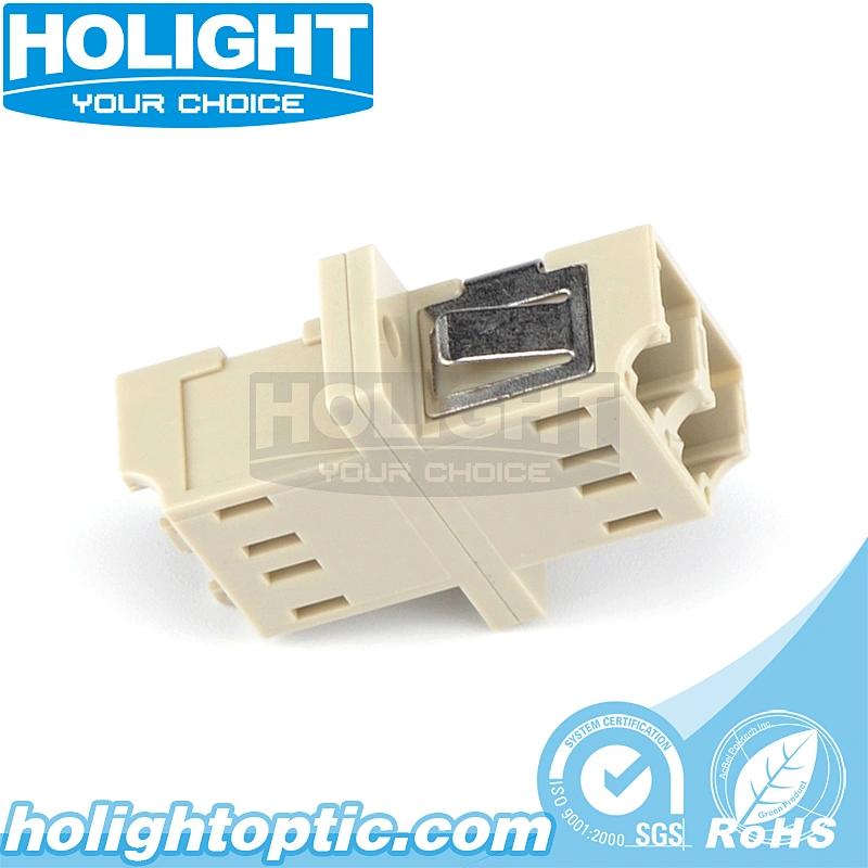 LC/PC to LC/PC Simplex Multimode Fiber Optic Adapter with Flange