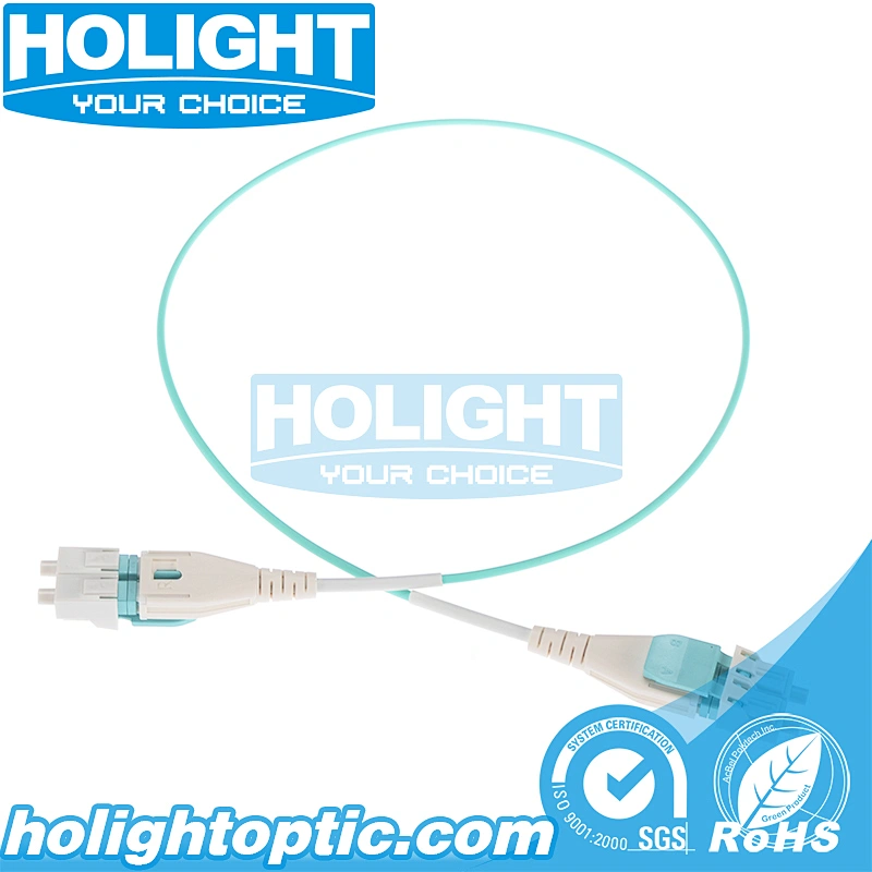 LC to LC Uniboot Reversible Patch Cord, OM3 Duplex, Aqua