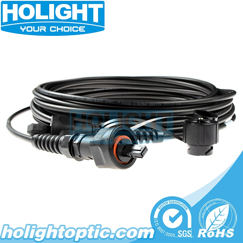 Armoured 24Fibers ODVA MPO-ODVA MPO OM4 φ7.0mm Patch cable