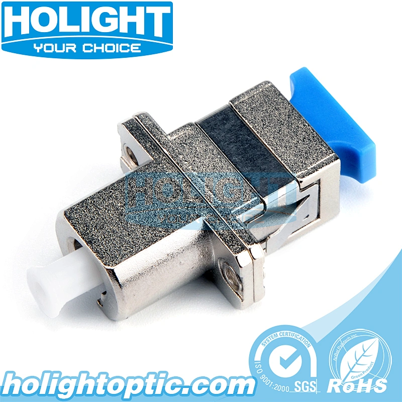 Hybrid Adapter LC/PC to SC/PC Singlemode Simplex Metal Type for Fiber Optic