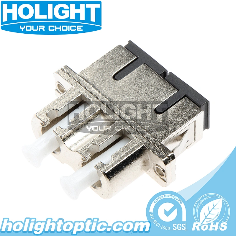 Hybrid Adapter LC/PC to SC/PC Singlemode Duplex Metal Type for Fiber Optic