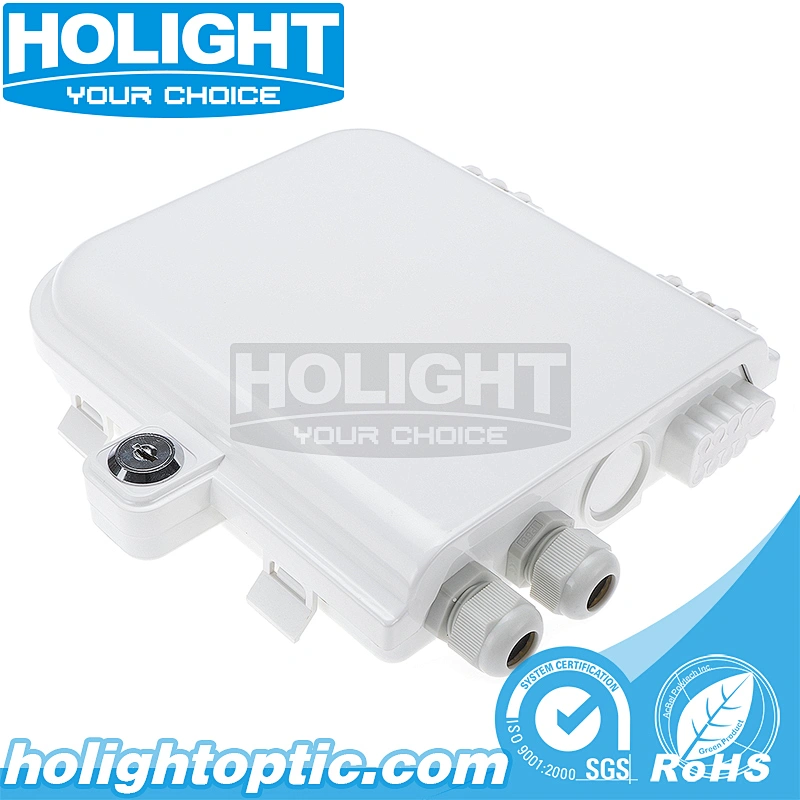 HTB8014W 8 Core IP65 Indoor and Outdoor Fiber Optic Terminal Box Enclosure