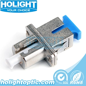 Hybrid Adapter LC/PC to SC/PC Singlemode Simplex Metal Type for Fiber Optic
