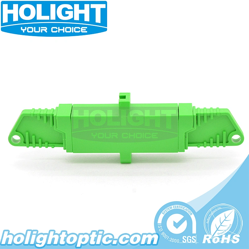 E2000/APC Simplex Single Mode Green Optical Adapter