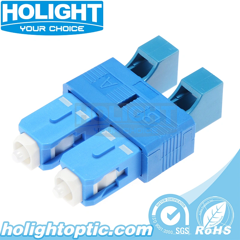 Hybrid Adapter SC Male to LC Female Singlemode Duplex Blue for Fiber Optic