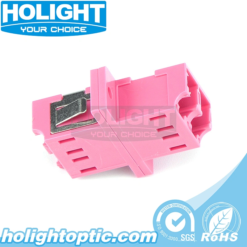 LC/PC to LC/PC Duplex OM3 Fiber Optic Adapter with Flange