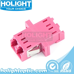 LC/PC to LC/PC Duplex OM3 Fiber Optic Adapter with Flange