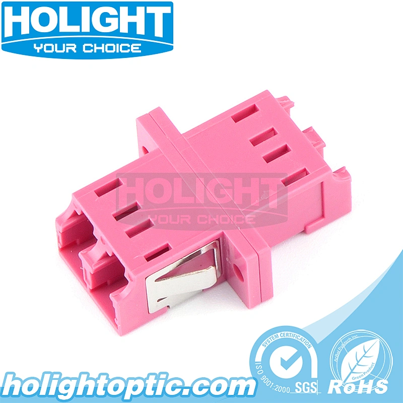 LC/PC to LC/PC Duplex OM3 Fiber Optic Adapter with Flange