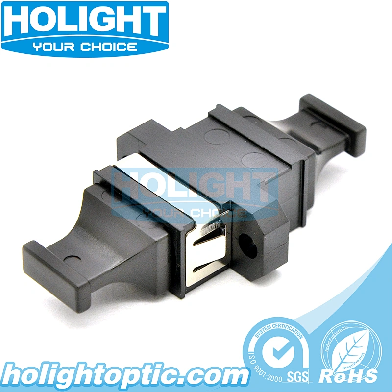 MPO Adapter SC Footprint Black with Flange Type
