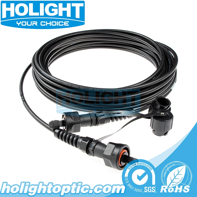 Armoured 24Fibers ODVA MPO-ODVA MPO OM4 φ7.0mm Patch cable