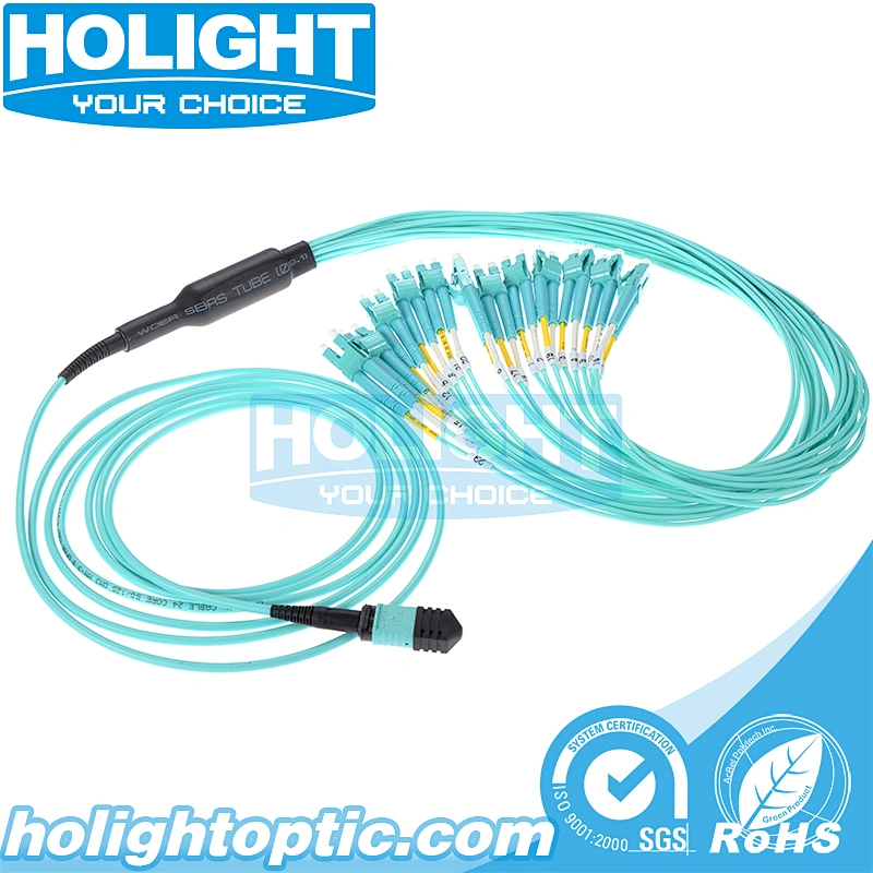 24 Core MPO to LC Multimode OM3 Fiber Optic Patch Cable