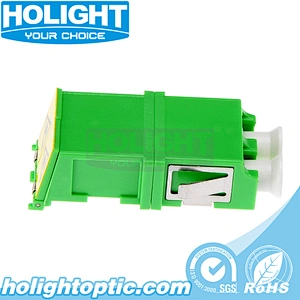 LC/APC Duplex Integrated Fiber Optic Outer Shutter Adapter without Flange