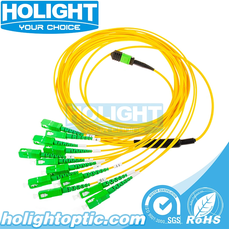 12 Core MPO/APC to SC/APC Single Mode Fiber Optic Patch Cable