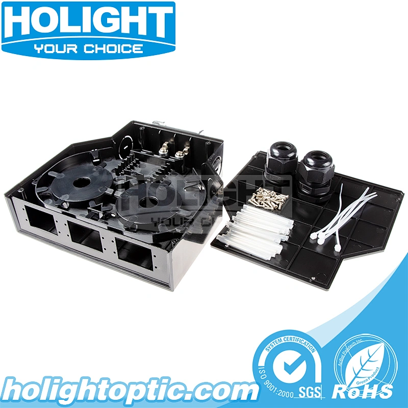 12 Core DIN Rail Mounted Terminal Box Black for Fiber Optic