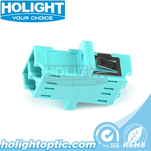 LC/PC to LC/PC Duplex OM3 Fiber Optic Adapter with Flange