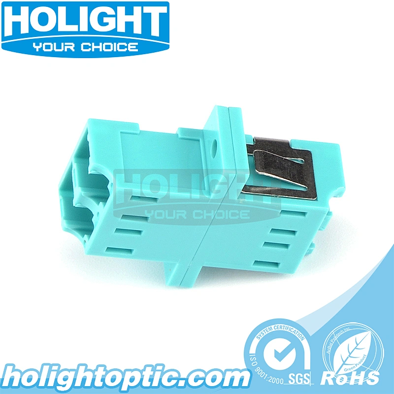 LC/PC to LC/PC Duplex OM3 Fiber Optic Adapter with Flange