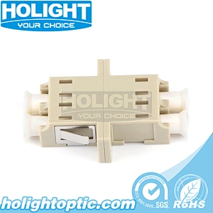 LC/PC to LC/PC Simplex Multimode Fiber Optic Adapter with Flange