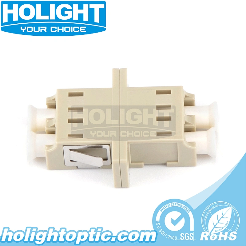 LC/PC to LC/PC Simplex Multimode Fiber Optic Adapter with Flange