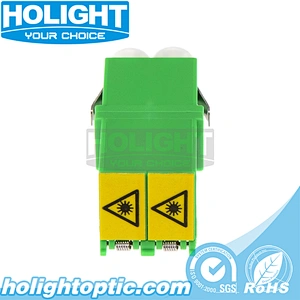 LC/APC Duplex Integrated Fiber Optic Outer Shutter Adapter without Flange