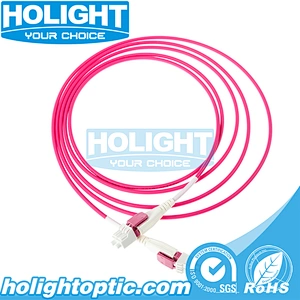 Fiber Optic LC to LC Uniboot Reversible Patch Cord, OM4 Duplex, Pink