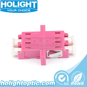 LC/PC to LC/PC Duplex OM3 Fiber Optic Adapter with Flange