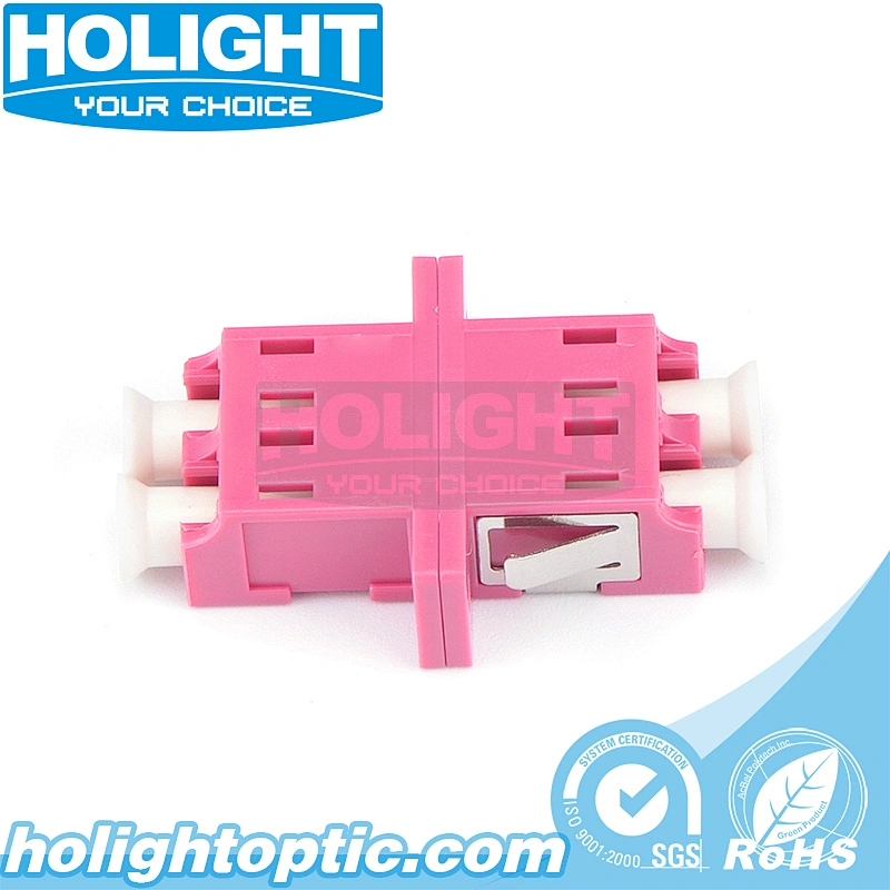 LC/PC to LC/PC Duplex OM3 Fiber Optic Adapter with Flange