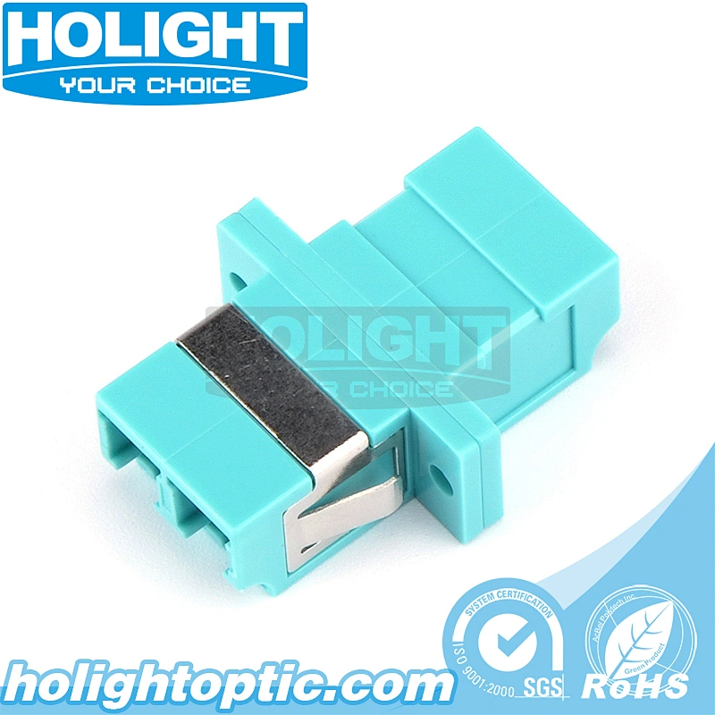 LC/PC to LC/PC Duplex OM3 Fiber Optic Adapter with Flange