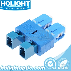 Hybrid Adapter SC Male to LC Female Singlemode Duplex Blue for Fiber Optic