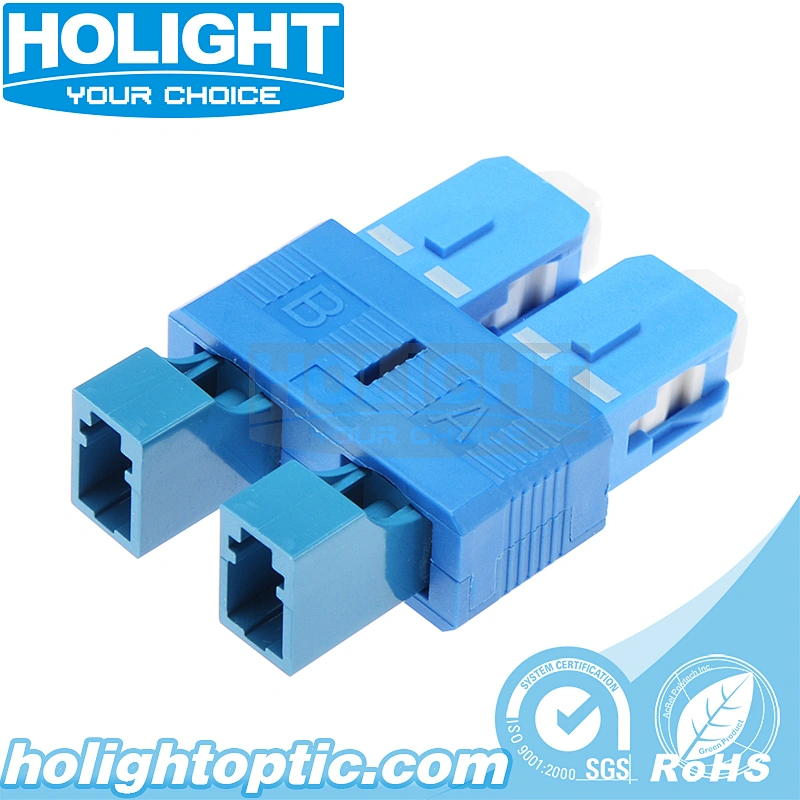 Hybrid Adapter SC Male to LC Female Singlemode Duplex Blue for Fiber Optic