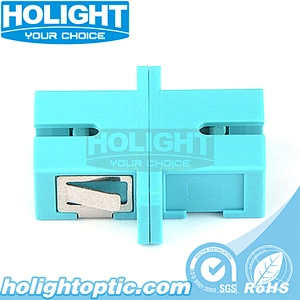 SC to SC Simplex OM3 Fiber Optic Adapter with Flange
