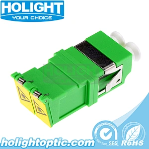 LC/APC Duplex Integrated Fiber Optic Outer Shutter Adapter without Flange