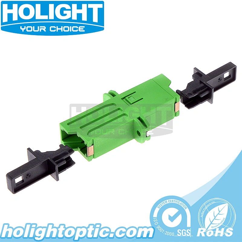 E2000 LSH/APC to LSH/APC Simplex Singlemode Plastic Fiber Optic Adapter