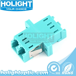 LC/PC to LC/PC Duplex OM3 Fiber Optic Adapter with Flange