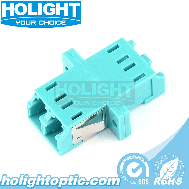 LC/PC to LC/PC Duplex OM3 Fiber Optic Adapter with Flange