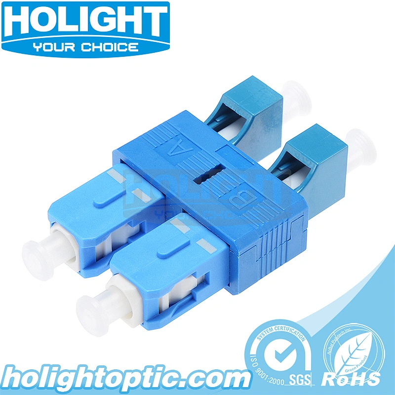 Hybrid Adapter SC Male to LC Female Singlemode Duplex Blue for Fiber Optic