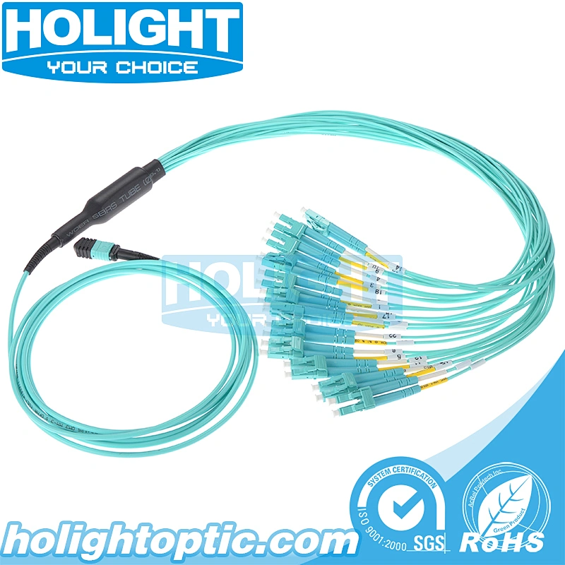 24 Core MPO to LC Multimode OM3 Fiber Optic Patch Cable