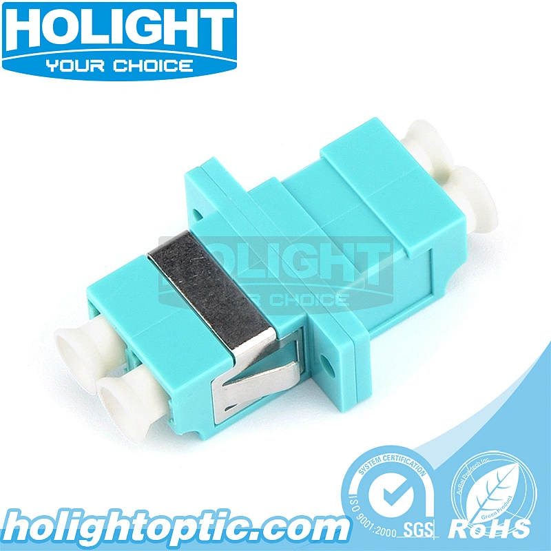 LC/PC to LC/PC Duplex OM3 Fiber Optic Adapter with Flange