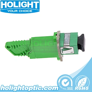 E2000/APC to SC/APC Fiber Optic Adapter with Flange
