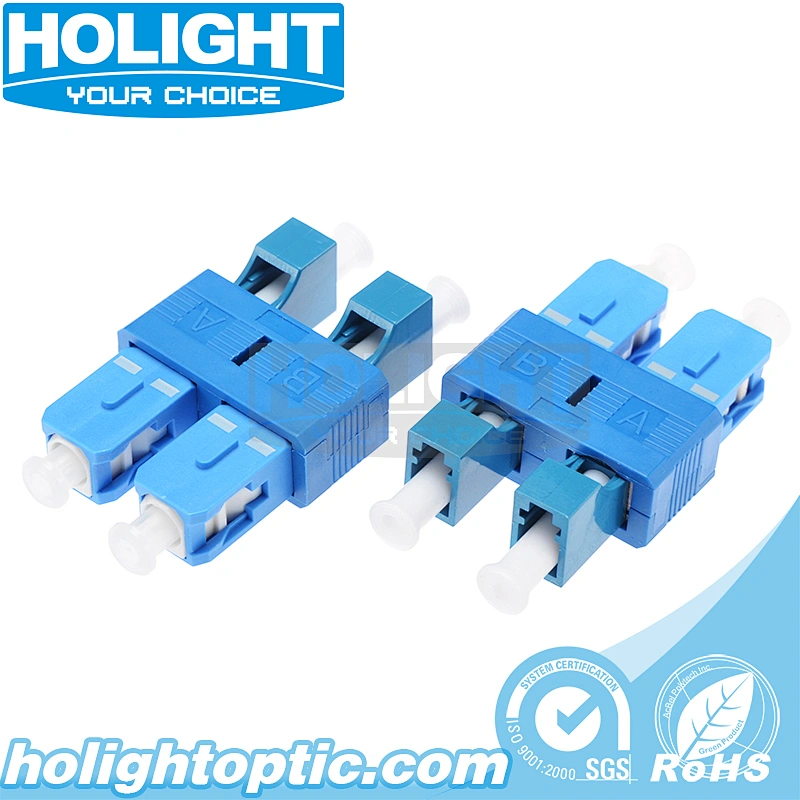 Hybrid Adapter SC Male to LC Female Singlemode Duplex Blue for Fiber Optic