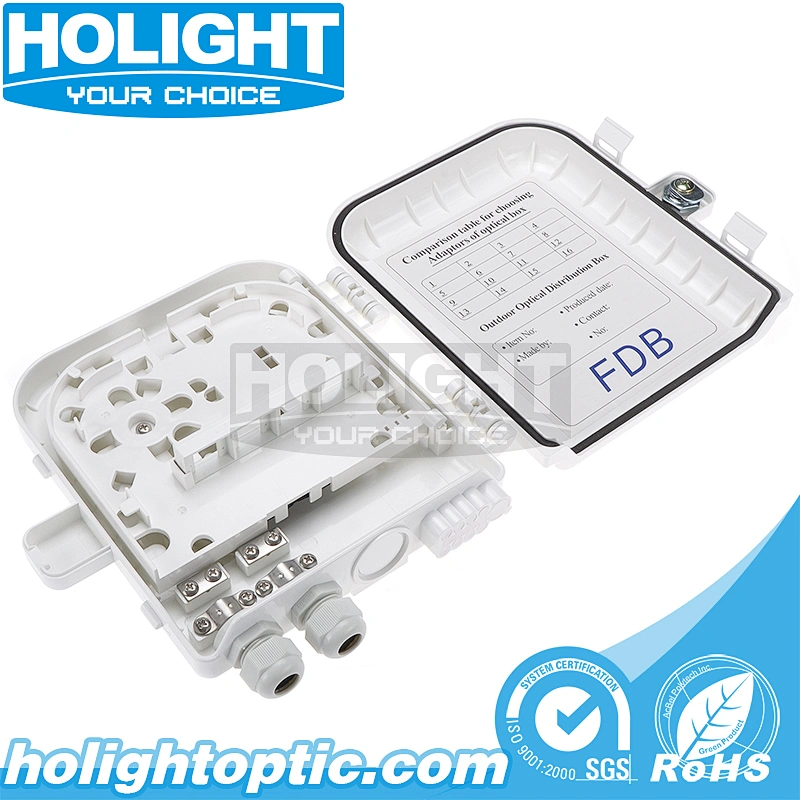 HTB8014W 8 Core IP65 Indoor and Outdoor Fiber Optic Terminal Box Enclosure