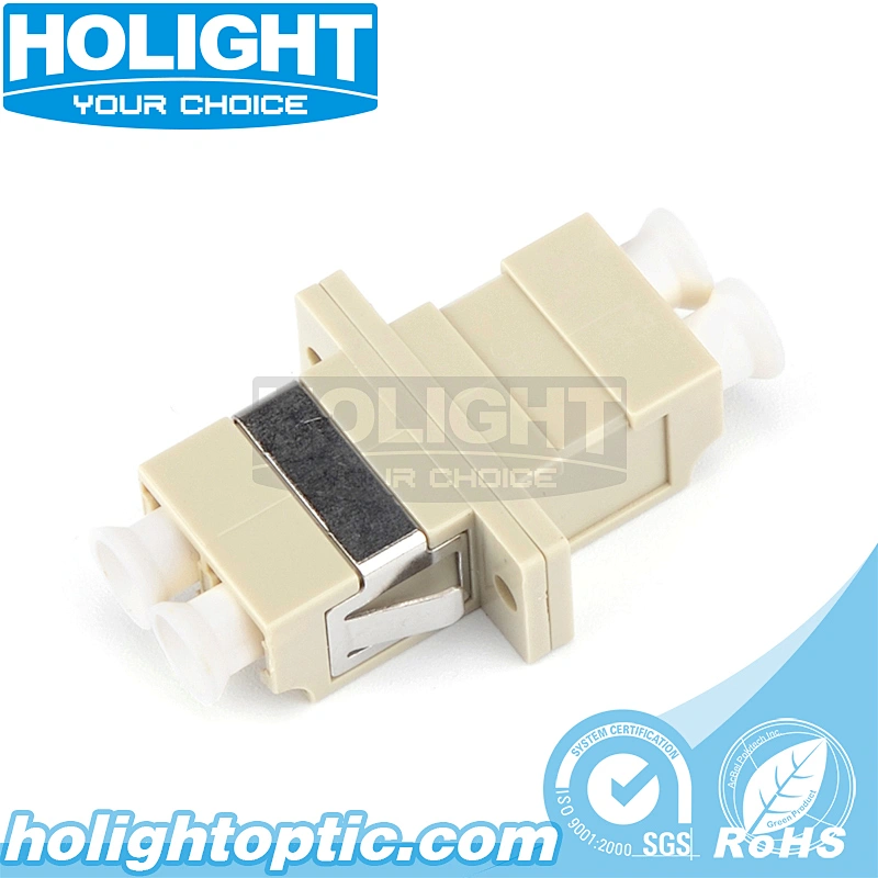 LC/PC to LC/PC Simplex Multimode Fiber Optic Adapter with Flange