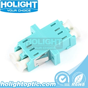 LC/PC to LC/PC Duplex OM3 Fiber Optic Adapter with Flange
