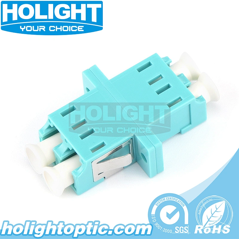 LC/PC to LC/PC Duplex OM3 Fiber Optic Adapter with Flange