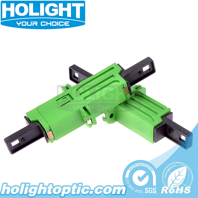 E2000 LSH/APC to LSH/APC Simplex Singlemode Plastic Fiber Optic Adapter
