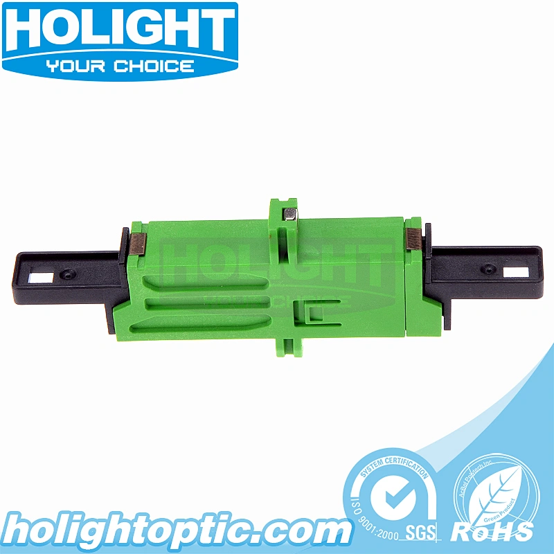 E2000 LSH/APC to LSH/APC Simplex Singlemode Plastic Fiber Optic Adapter