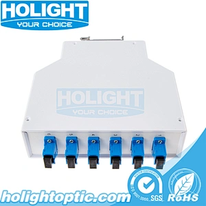 6 Core DIN Rail Mounted Terminal Box for Fiber Optic