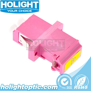 Shutter Adapter LC to LC OM4 Duplex Pink with Flange