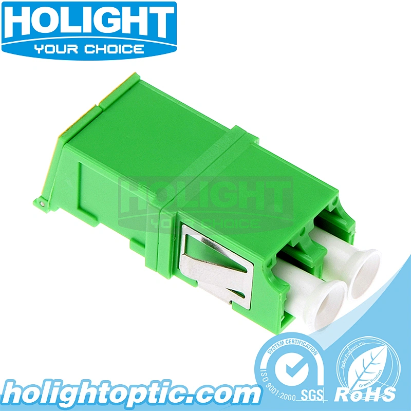 LC/APC Duplex Integrated Fiber Optic Outer Shutter Adapter without Flange